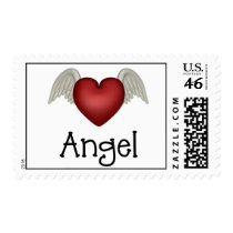 Heart Angel Wings Postage Stamp