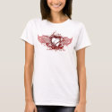 Heart & Angel Wings redONwhite Spaghetti Top (Fitt t-shirts by manware Heart & Angel Wings redONwhite Spaghetti Top (Fitt t-shirts