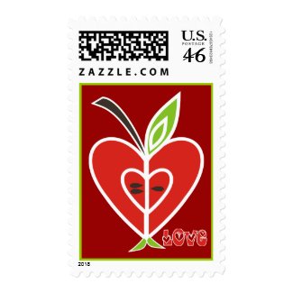 Heart Apple Stamps stamp