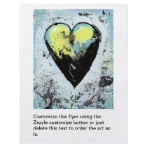 Heart art messy expressive scarred modern painting flyers