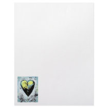 Heart art messy expressive scarred modern painting letterhead