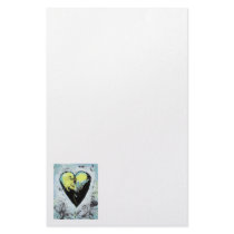 Heart art messy expressive scarred modern painting stationery