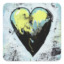Heart art messy expressive scarred modern painting stickers