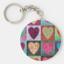 Heart Art Tiles Key Chain