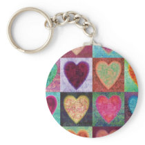 Heart Art Tiles Key Chain