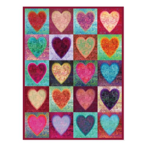 Heart Art Tiles Post Cards