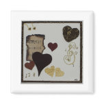 Heart Art with Music - Fridge Magnet