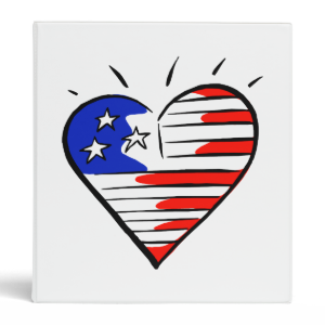 heart as flag american 3 ring binders