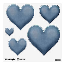 Heart Assortment Denim Wall Stickers