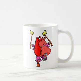 Heart Attack Funny Surreal Cartoon Classic White Coffee Mug