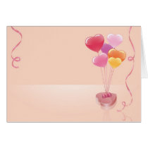 Heart balloons & chocolates card
