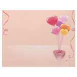 Heart balloons &amp; chocolates letterhead template
