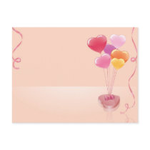 Heart balloons & chocolates postcards