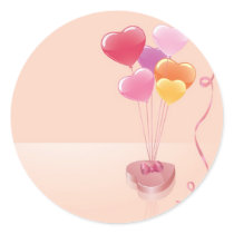 Heart balloons & chocolates stickers