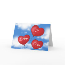 Heart balloons I love you Greeting Card