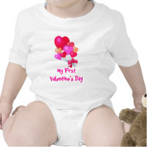 heart balloons, My First Valentine's Day t-shirts