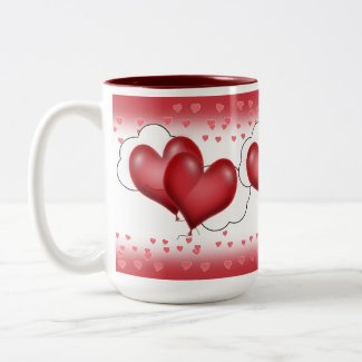 Heart Balloons With Little Hearts mug
