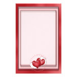 Heart Balloons With Little Hearts Stationery