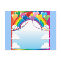 Heart Baloon Background Postcards
