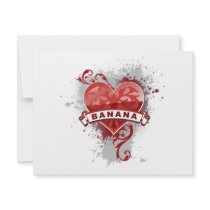 Heart Banana invitations