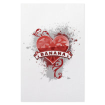 Heart Banana stationery by foodtshirts Heart Banana stationery
