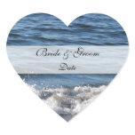 Heart Beach Theme Save the Date Stickers