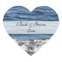 Heart Beach Theme Save the Date Stickers