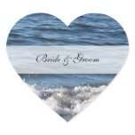 Heart Beach Theme Wedding Stickers