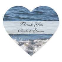 Heart Beach Wedding Thank You Sticker