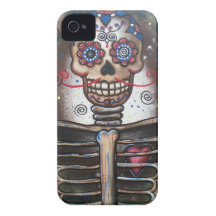 Heart Beat_ By Lori Everett_ Day Of The Dead iPhone 4 Case