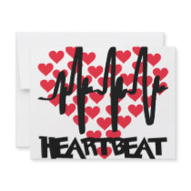 heart beat love hearts invitations