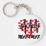 heart beat love hearts key chains