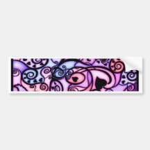 Heart Beats Singing, Stained Glass style Bumper Stickers