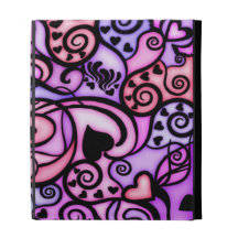 Heart Beats Singing, Stained Glass style iPad Folio Cover