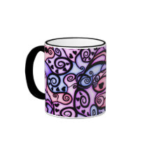 Heart Beats Singing, Stained Glass style Coffee Mug