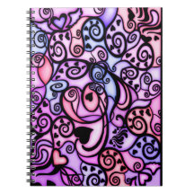 Heart Beats Singing, Stained Glass style Spiral Notebooks