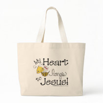 Heart Bee longs to Jesus Tote Bags
