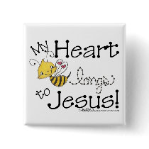 Heart Bee longs to Jesus buttons by creationhrt Heart Bee longs to Jesus buttons
