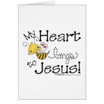 Heart Bee longs to Jesus Greeting Cards