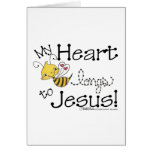 Heart Bee longs to Jesus Greeting Cards