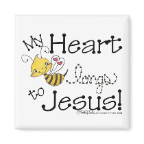 Heart Bee longs to Jesus Magnets