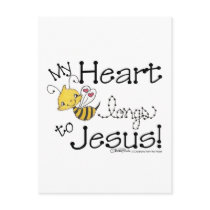 Heart Bee longs to Jesus postcards