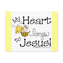 Heart Bee longs to Jesus Postcard