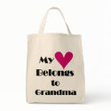 Heart Belongs to Grandma T-shirts and Gifts bag