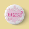 Heart & Bird Bride Button by twoheartsshoppe Heart & Bird Bride Button