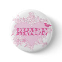 Heart & Bird Bride Button by twoheartsshoppe Heart & Bird Bride Button