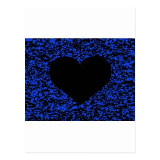 Heart Black Blue Post Card
