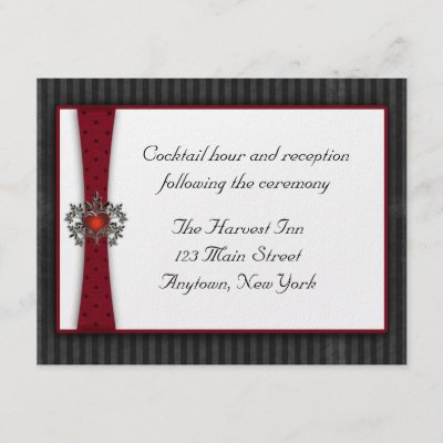 Stylish wedding reception card in black white and maroon