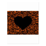 Heart Black Orange Post Cards