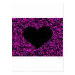 Heart Black Pink Postcard